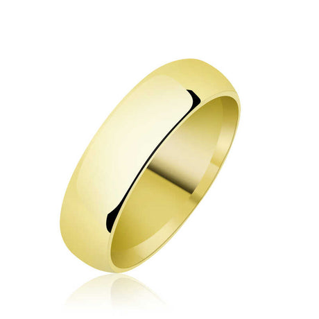 Wedding Band - Elegant Gold-Plated Sterling Silver Dome Ring