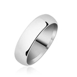 Wedding Band - Sterling Silver Classic High-Polish Domed Ring