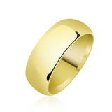 Yellow Gold Domed Wedding Band - Classic Polished Ring