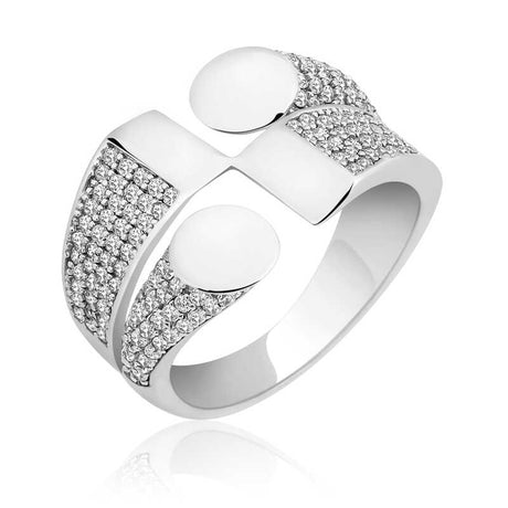 Ring - Sterling Silver Zircon Pave Statement Ring