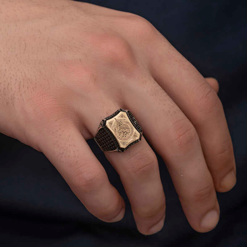 Premium Silver Mens Ring with Ayatul Kursi Inscription