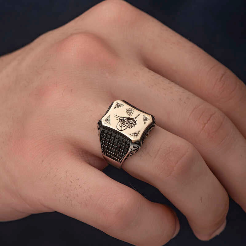 Premium Sterling Silver Ottoman Tughra Mens Ring