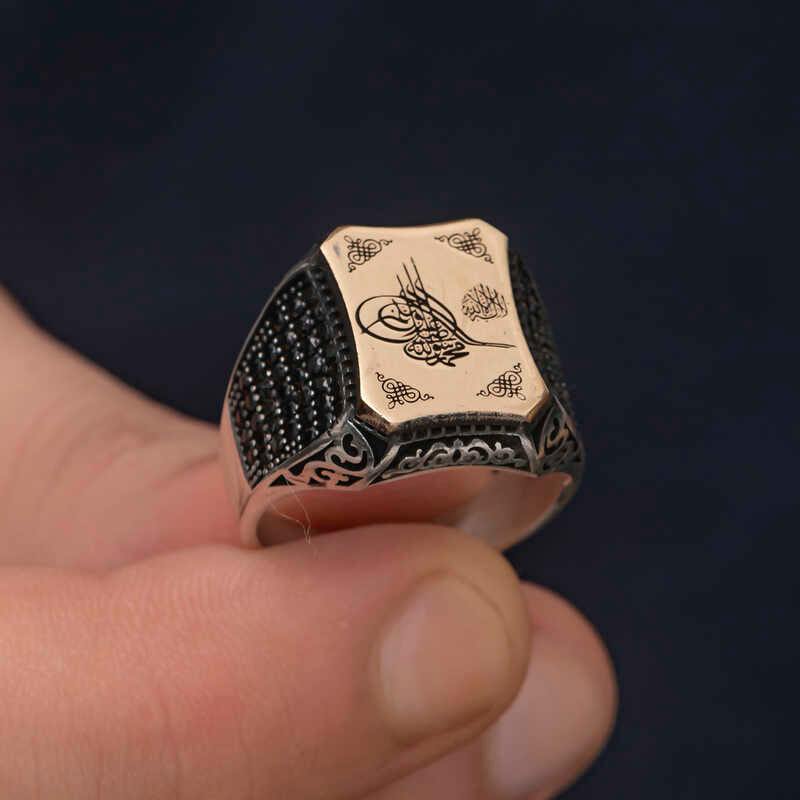 Premium Sterling Silver Ottoman Tughra Mens Ring