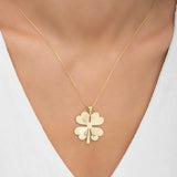 Four Leaf Clover Necklace - Gold Plated Silver Lucky Charm