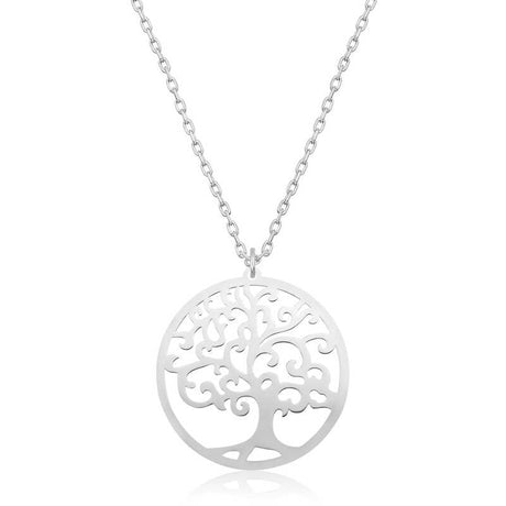 Sterling Silver Tree of Life Pendant Necklace - Symbolic Dainty Design