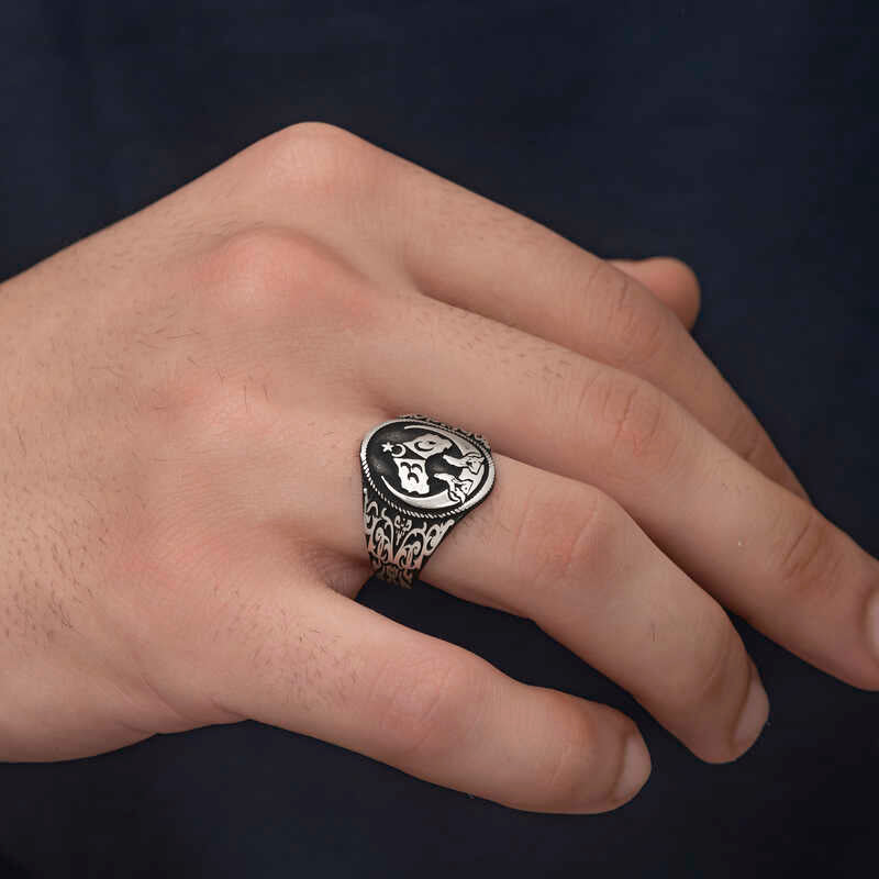 Premium Artisan Silver Crescent Men's Ring
