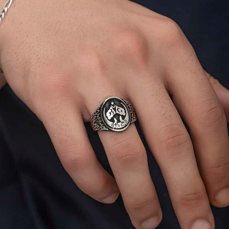 Premium Artisan Silver Crescent Men's Ring
