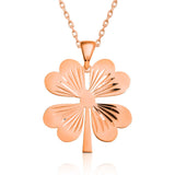 Rose Gold Plated Lucky Clover Necklace - Delicate Pendant