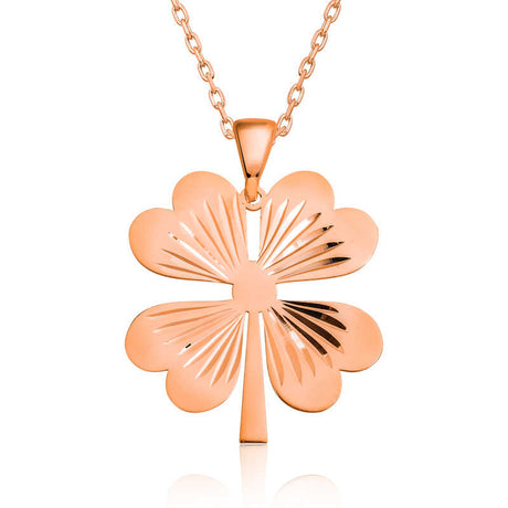 Rose Gold Plated Lucky Clover Necklace - Delicate Pendant