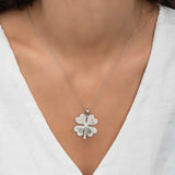 Necklace - Sterling Silver Lucky Four-Leaf Clover Cut-out Pendant