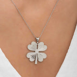 Necklace - Sterling Silver Lucky Four-Leaf Clover Cut-out Pendant