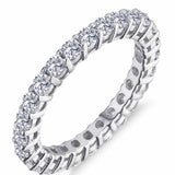 Eternity Ring - Sterling Silver Simulated Diamond Dazzling Band