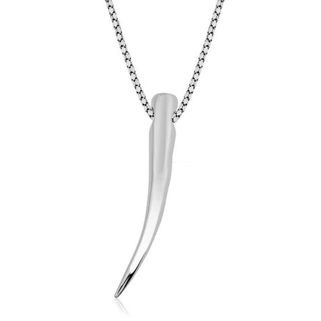 Necklace - Sterling Silver Elephant Tusk Pendant - Sleek & Modern