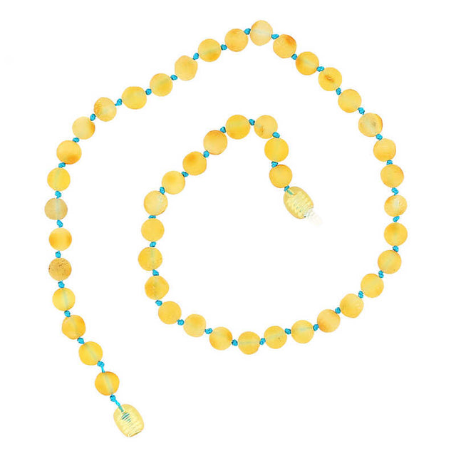 Natural Amber - Polished Round Bead Teething Necklace