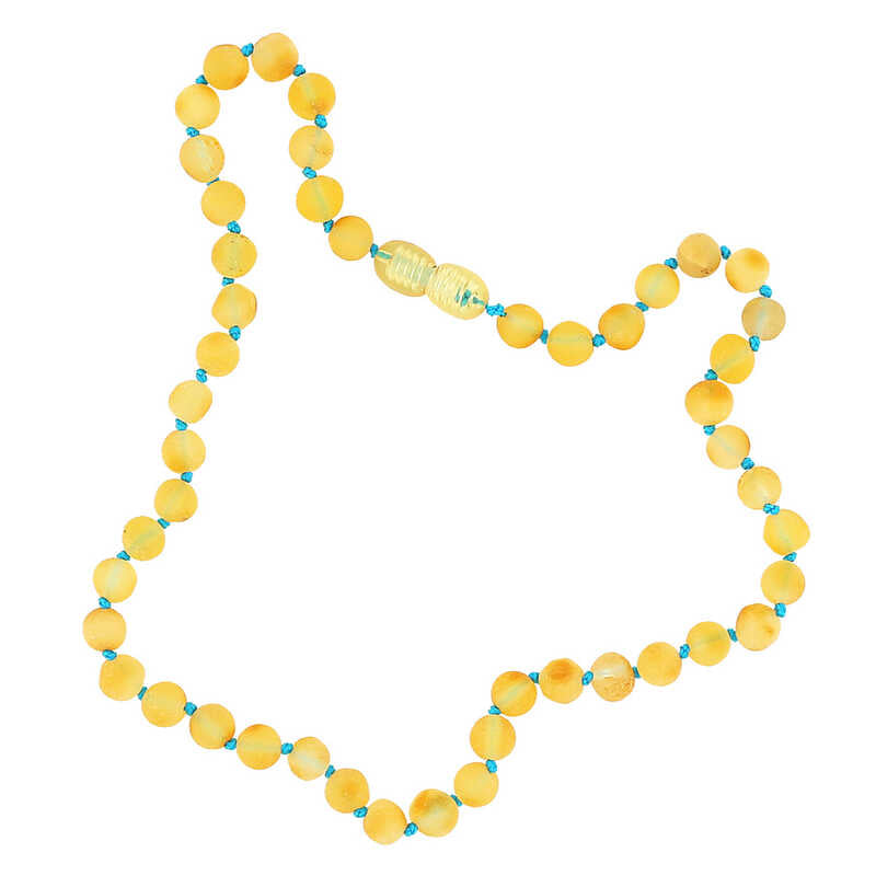 Natural Amber - Polished Round Bead Teething Necklace