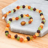 Baltic Amber Teething Necklace - Natural Multi-Color Beaded Design