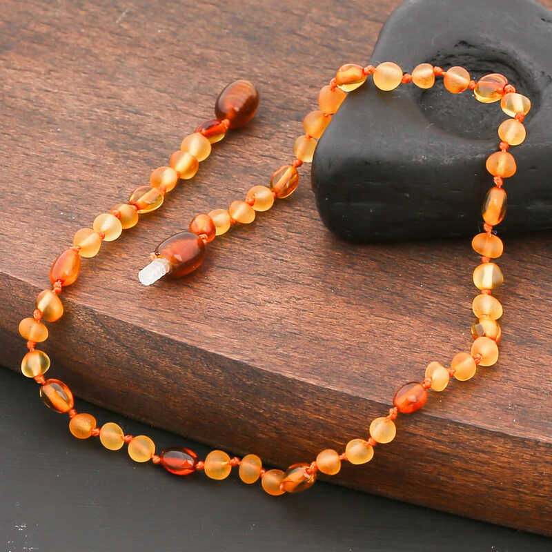 Natuurlijke Barnsteen Baby Tandjesketting - Gepolijste Mix van Kralen Design