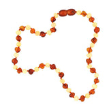 Natural Amber Baby Teething Necklace - Mixed Cognac & Milky Polished Nugget
