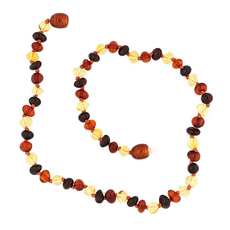 عقد عنبر - تصميم خرز مصقول متعدد الألوان طبيعي