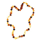 Baltic Amber Teething Necklace - Natural Tumbled Multi-Color Beads