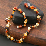 Baltic Amber Teething Necklace - Natural Tumbled Multi-Color Beads