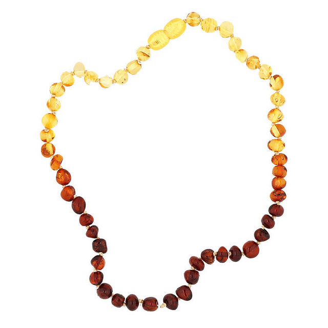 Baby Amber Teething Necklace - Natural Graduated Bead Style