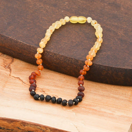 Baby Amber Teething Necklace - Natural Graduated Bead Style