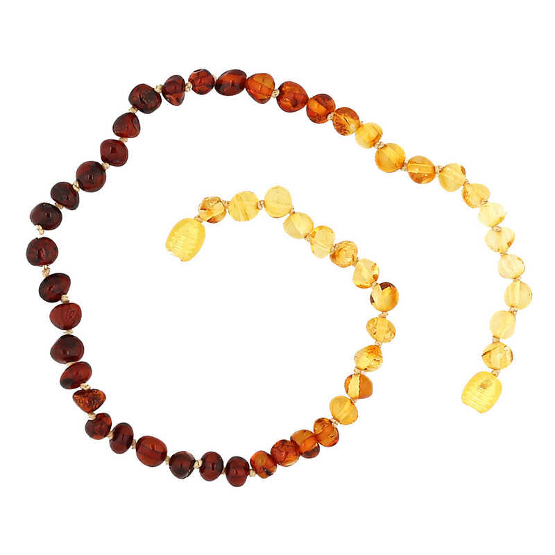 Baby Amber Teething Necklace - Natural Graduated Bead Style