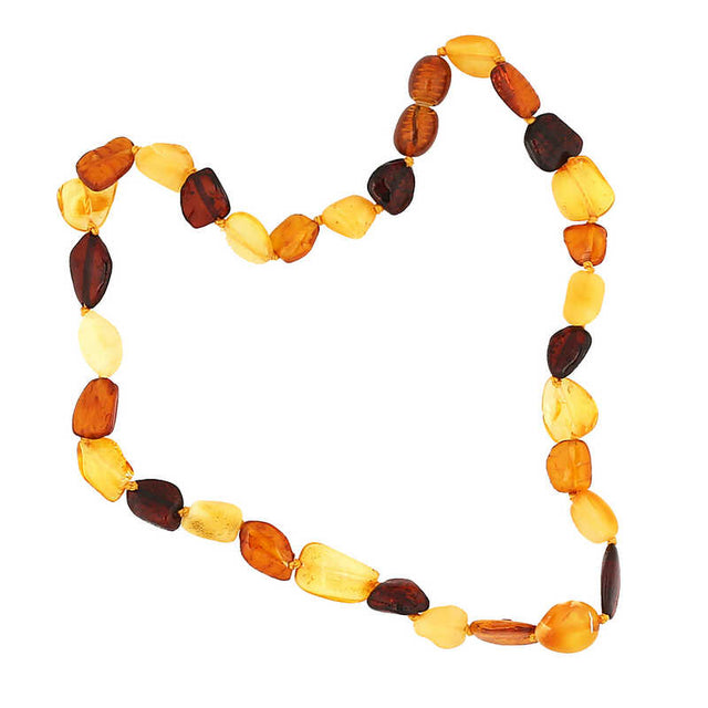 Amber Necklace - Polished Natural Multicolor Irregular Beads