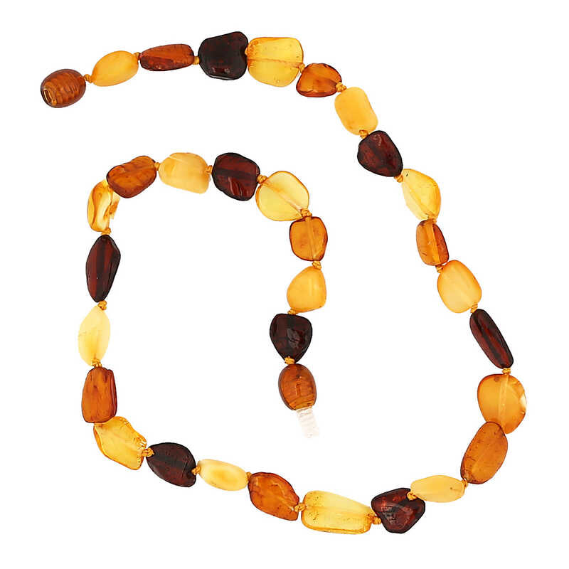 Amber Necklace - Polished Natural Multicolor Irregular Beads