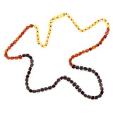 Natural Amber Necklace - Graduated Square Beaded Design
