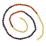 Natural Amber Necklace - Graduated Square Beaded Design