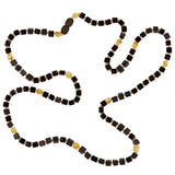 Amber Beaded Necklace - Natural Square Cut Gemstone Statement Design