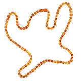 Collier en Ambre Perlé - Design Naturel en Pierre Précieuse Cuboïde Polie
