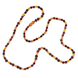 Amber Necklace - Natural Multi-Tone Square Bead Statement Style