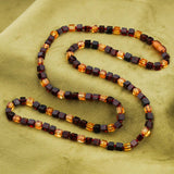 Amber Necklace - Natural Multi-Tone Square Bead Statement Style