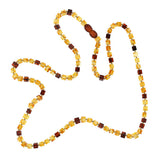 Amber Cube Bead Necklace - Natural Stone Design