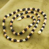 Amber Necklace - Natural Raw Two-Tone Organic Beaded Style