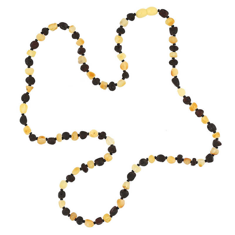 Amber Necklace - Natural Raw Two-Tone Organic Beaded Style