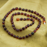 Amber Beaded Necklace - Organic Drop Shape Design