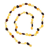 Multi-Color Amber Teardrop Bead Necklace - Natural Stone