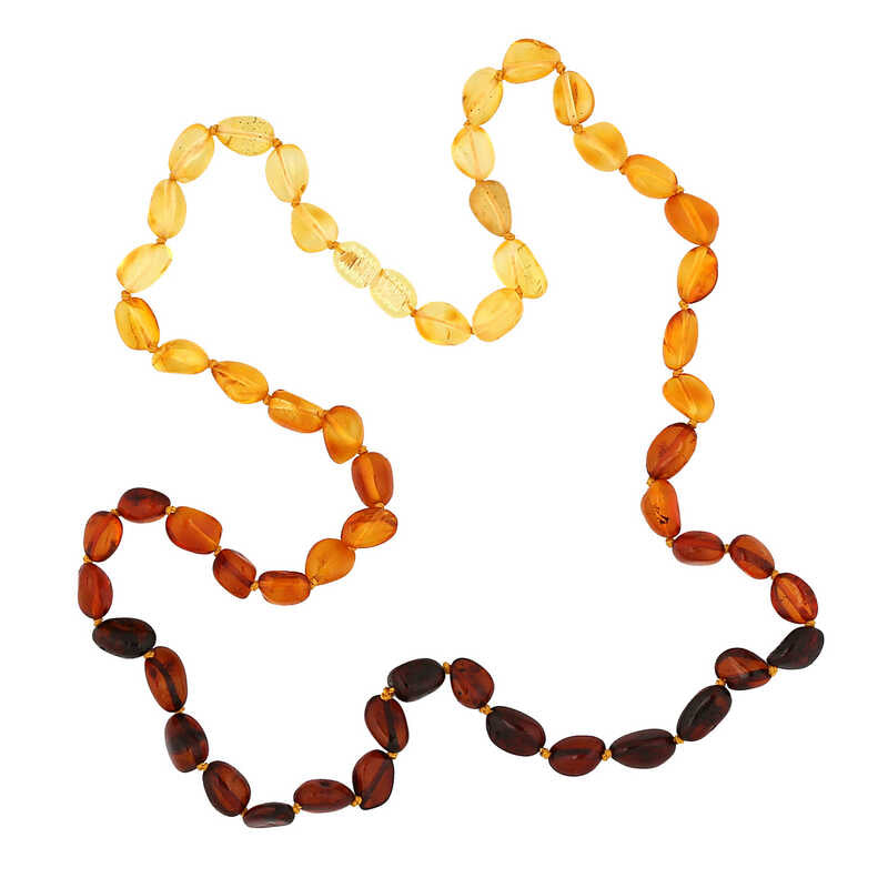 Amber Necklace - Organic Baltic Amber Gradient Nugget Beads