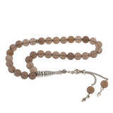 Prayer Beads - Water Agate & Silver-Tone Tasseled Tasbih