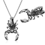 Men's Scorpion Pendant Necklace - Silver-Tone Edgy Statement