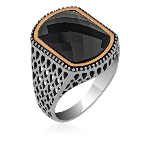 Premium Men's Silver Zircon Stone Ring