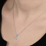 Sterling Silver Zirconia Infinity Solitaire Pendant Necklace