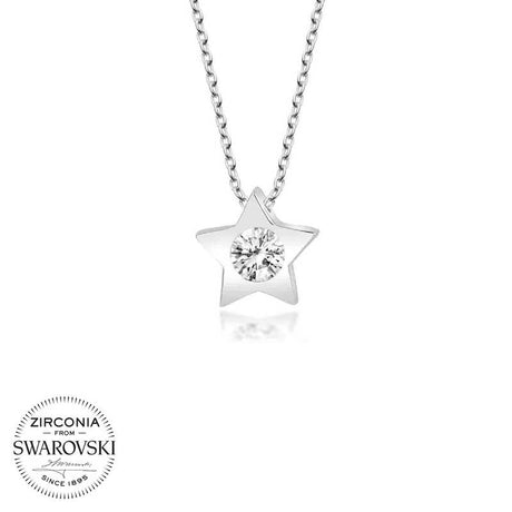 Elegant Star Necklace - Sterling Silver with Dazzling Swarovski Zirconia
