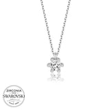 Necklace - Sterling Silver Swarovski Zirconia Dainty Flower Solitaire