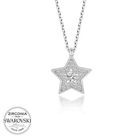 Dainty Star Necklace - Sterling Silver with Swarovski Zirconia