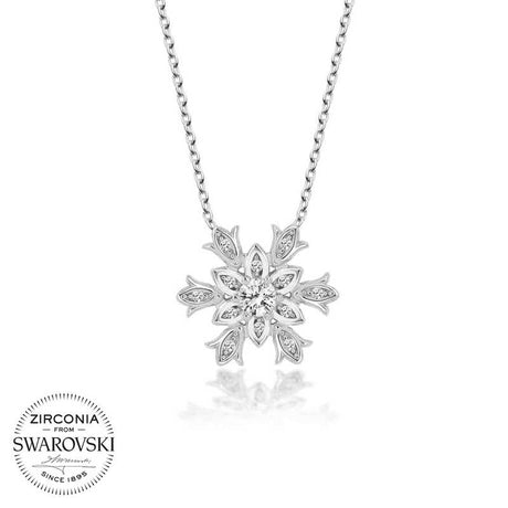 Zirconia Snowflake Necklace - Sterling Silver Dainty & Elegant Sparkle
